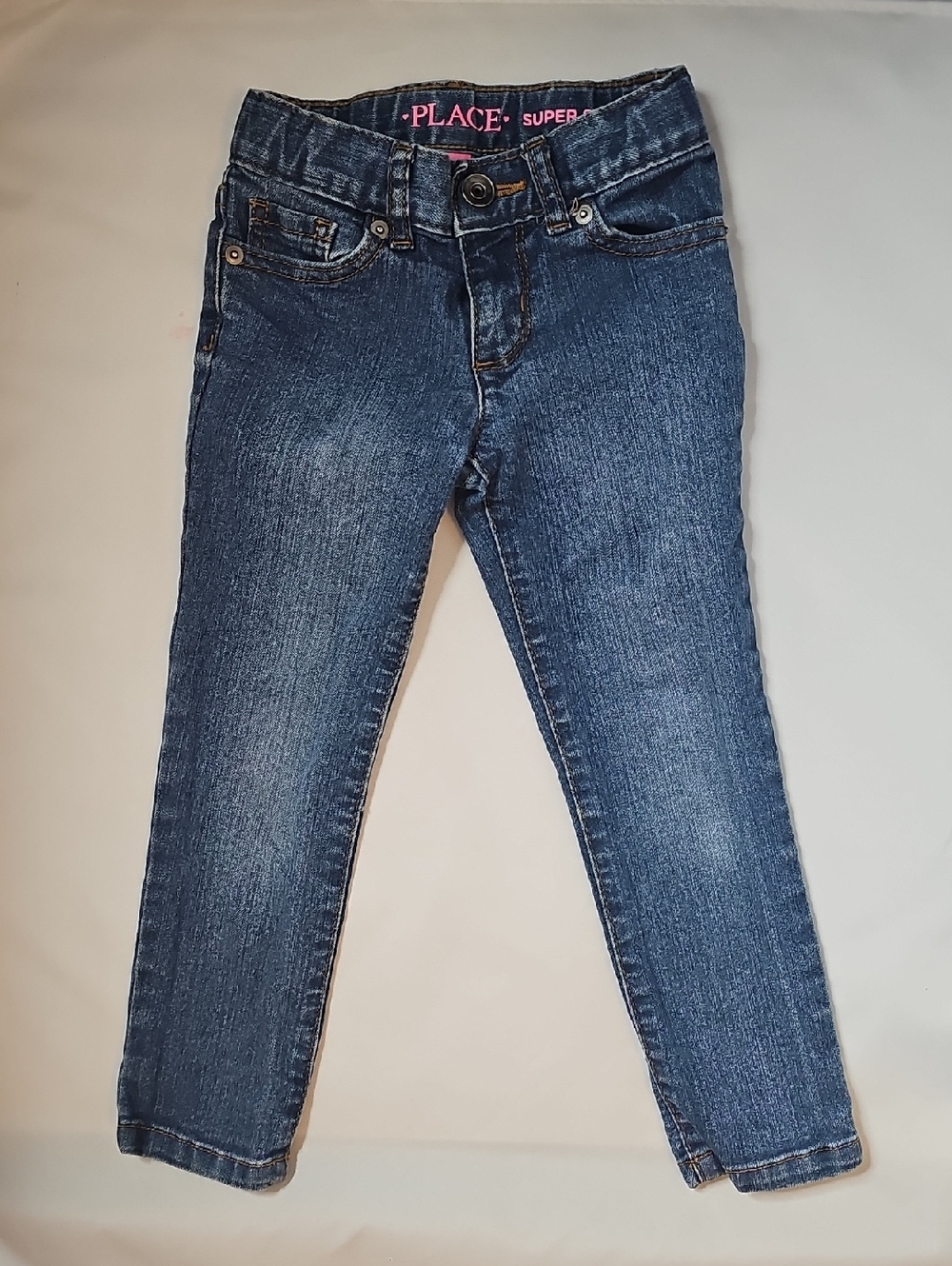 Place Girls' Skinny Jeans in Dark Blue Wash